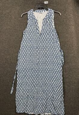 Gap Maxi Dress Womens Size S Blue Diamond Print Sleeveless Summer Dress